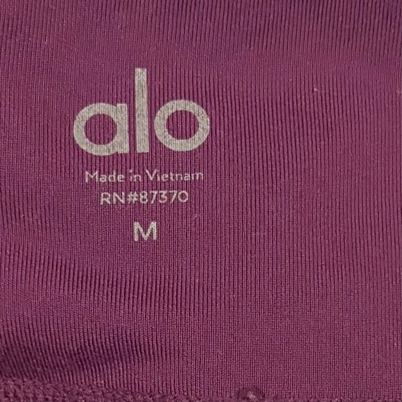 Alo Yoga Womens west coast Leggings Laser-Cut Design In Deep Plum Purple Size M - Picture 8 of 9